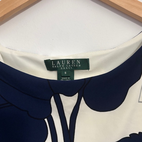 Ralph Lauren Navy and White Floral Midi Dress - Picture 3 of 8